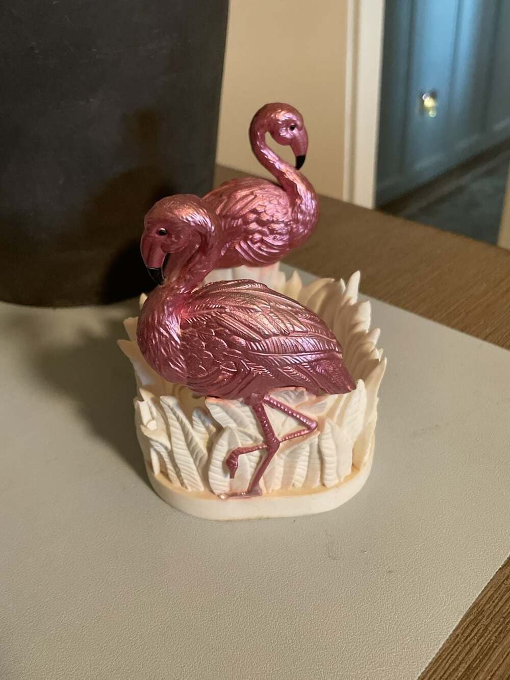 Bath & Body Works Flamingo Foaming Hand Soap Holder Pink White Ceramic